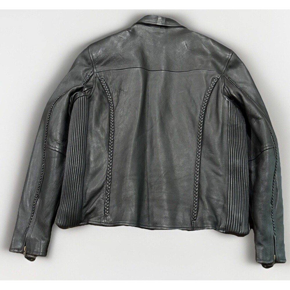 Milwaukee Leather Women’s M Black Motorcycle Jacket Zip-Out Liner Braided Sides - Picture 10 of 16